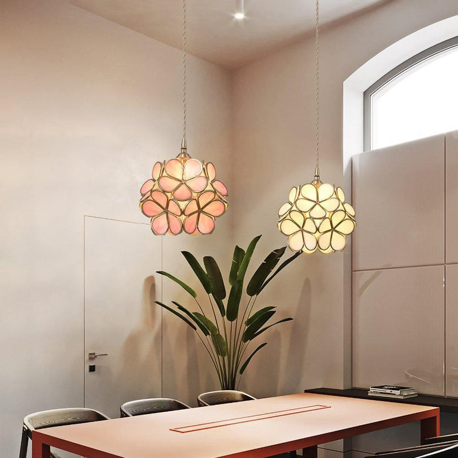 Glass Pendant Light with Petal Design-Lighting > Pendant Lights-casanuva-casanuva