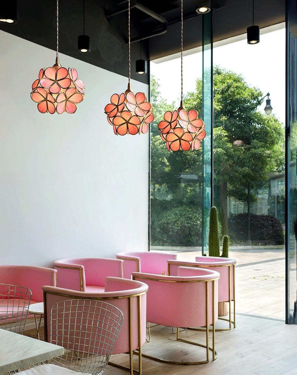 Glass Pendant Light with Petal Design-Lighting > Pendant Lights-casanuva-casanuva
