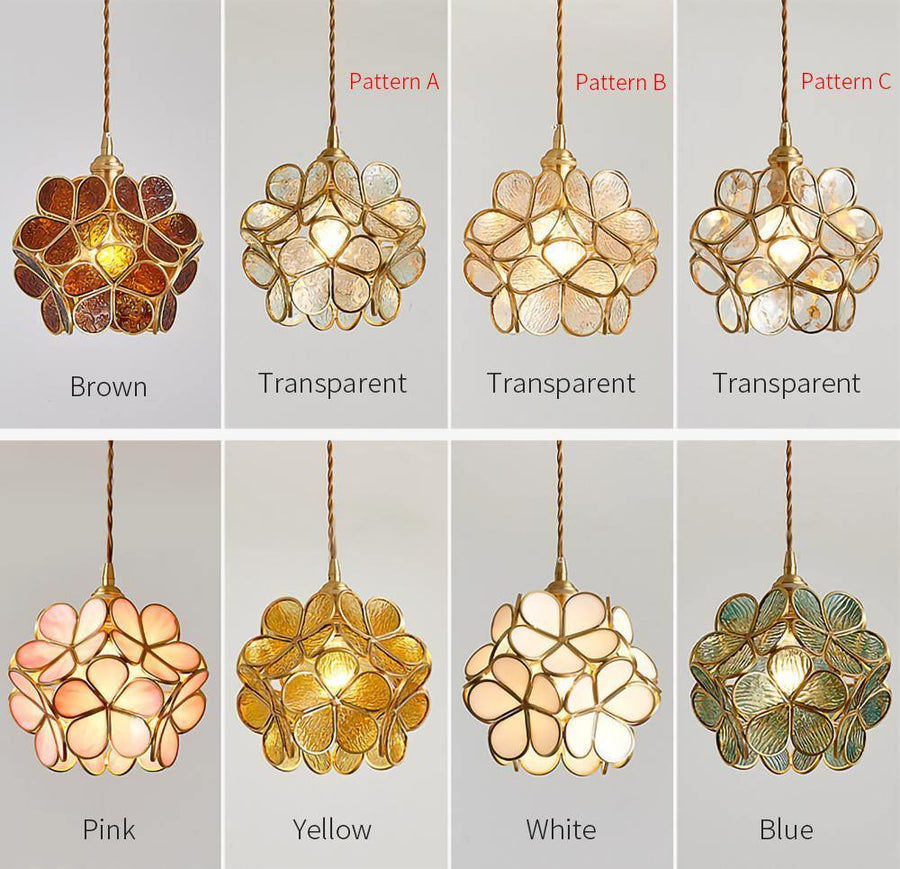 Glass Pendant Light with Petal Design-Lighting > Pendant Lights-casanuva-casanuva