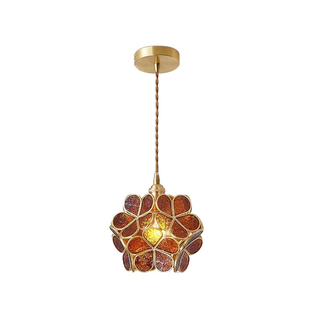 Glass Pendant Light with Petal Design-Lighting > Pendant Lights-casanuva-casanuva