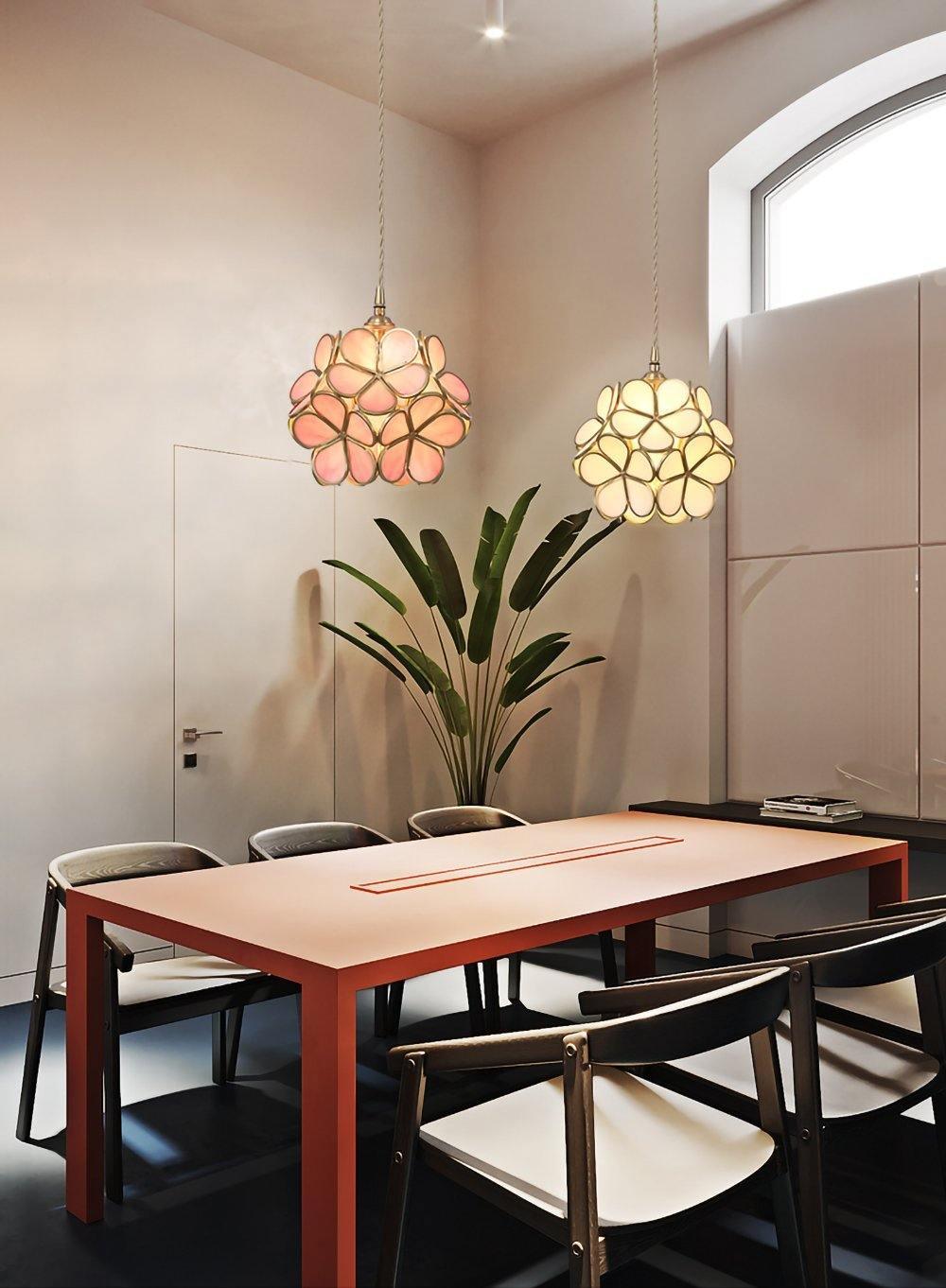 Glass Pendant Light with Petal Design-Lighting > Pendant Lights-casanuva-casanuva