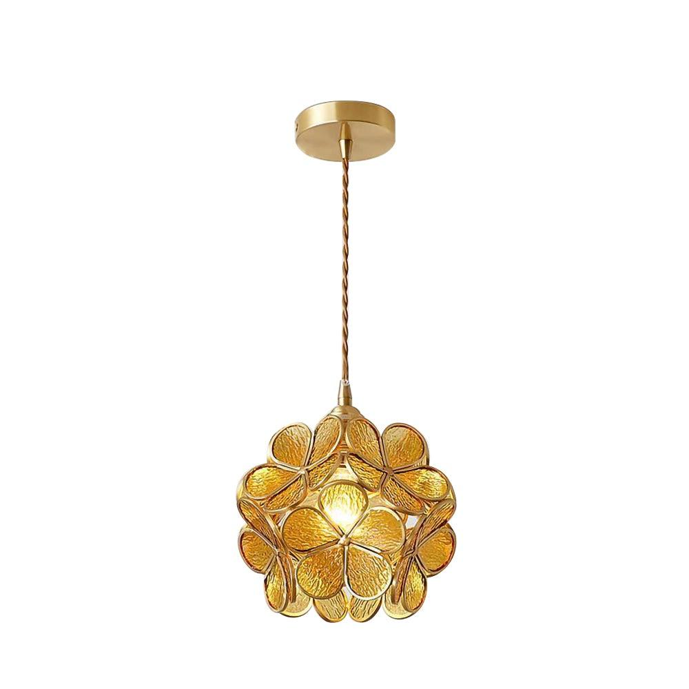 Glass Pendant Light with Petal Design-Lighting > Pendant Lights-casanuva-casanuva