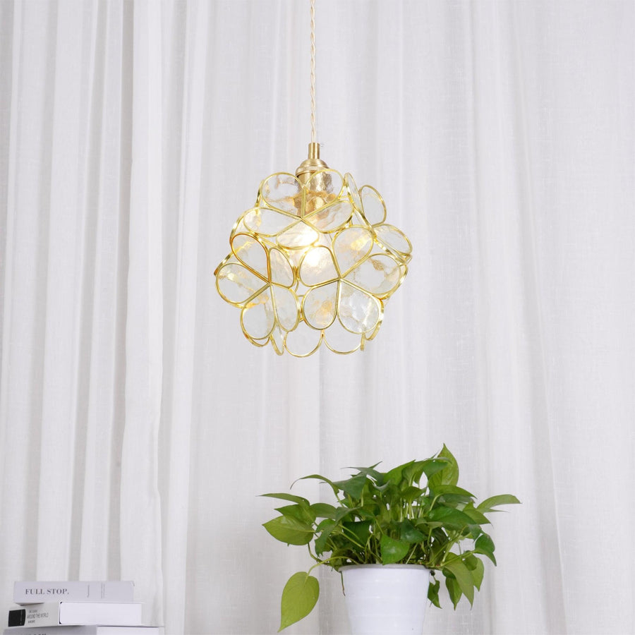 Glass Pendant Light with Petal Design-Lighting > Pendant Lights-casanuva-casanuva