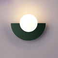 Glass Spherical Colorful Semicircle Wall Sconce Lamp 1-Light-Lighting > Wall Lights-casanuva-Dark Green-220V-240V-Warm Light (3000K)-casanuva