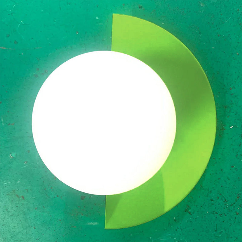 Glass Spherical Colorful Semicircle Wall Sconce Lamp 1-Light-Lighting > Wall Lights-casanuva-Green-100V-120V-Warm Light (3000K)-casanuva