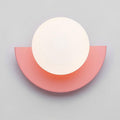 Glass Spherical Colorful Semicircle Wall Sconce Lamp 1-Light-Lighting > Wall Lights-casanuva-Pink-100V-120V-Warm Light (3000K)-casanuva
