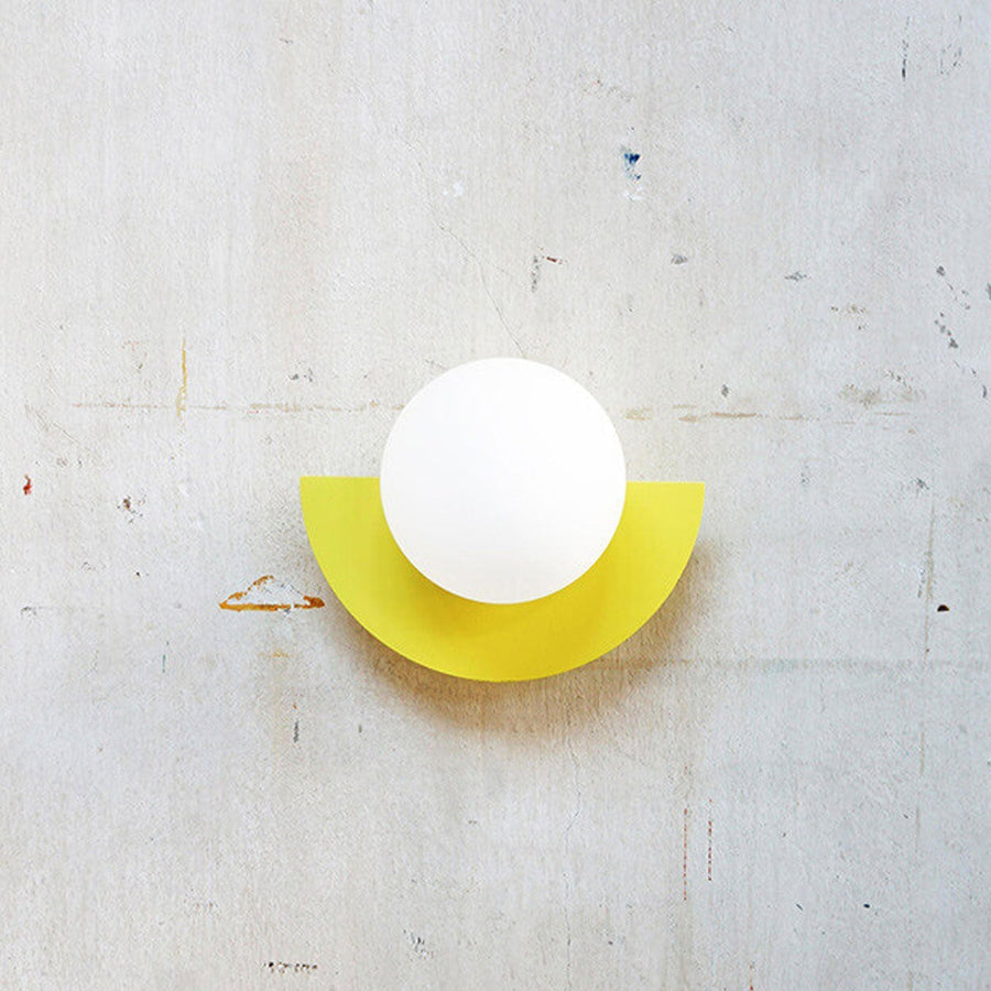 Glass Spherical Colorful Semicircle Wall Sconce Lamp 1-Light-Lighting > Wall Lights-casanuva-Yellow-100V-120V-Neutral Light (4000K)-casanuva