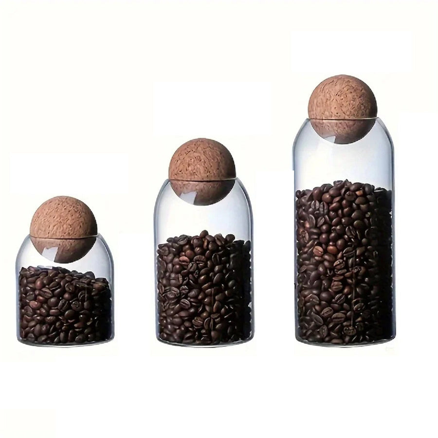 Glass Storage Jar Set with Cork Lid 3 Pieces-Kitchen & Dining > Kitchen Accessories-casanuva-3 Pieces Glass Jar Set-casanuva
