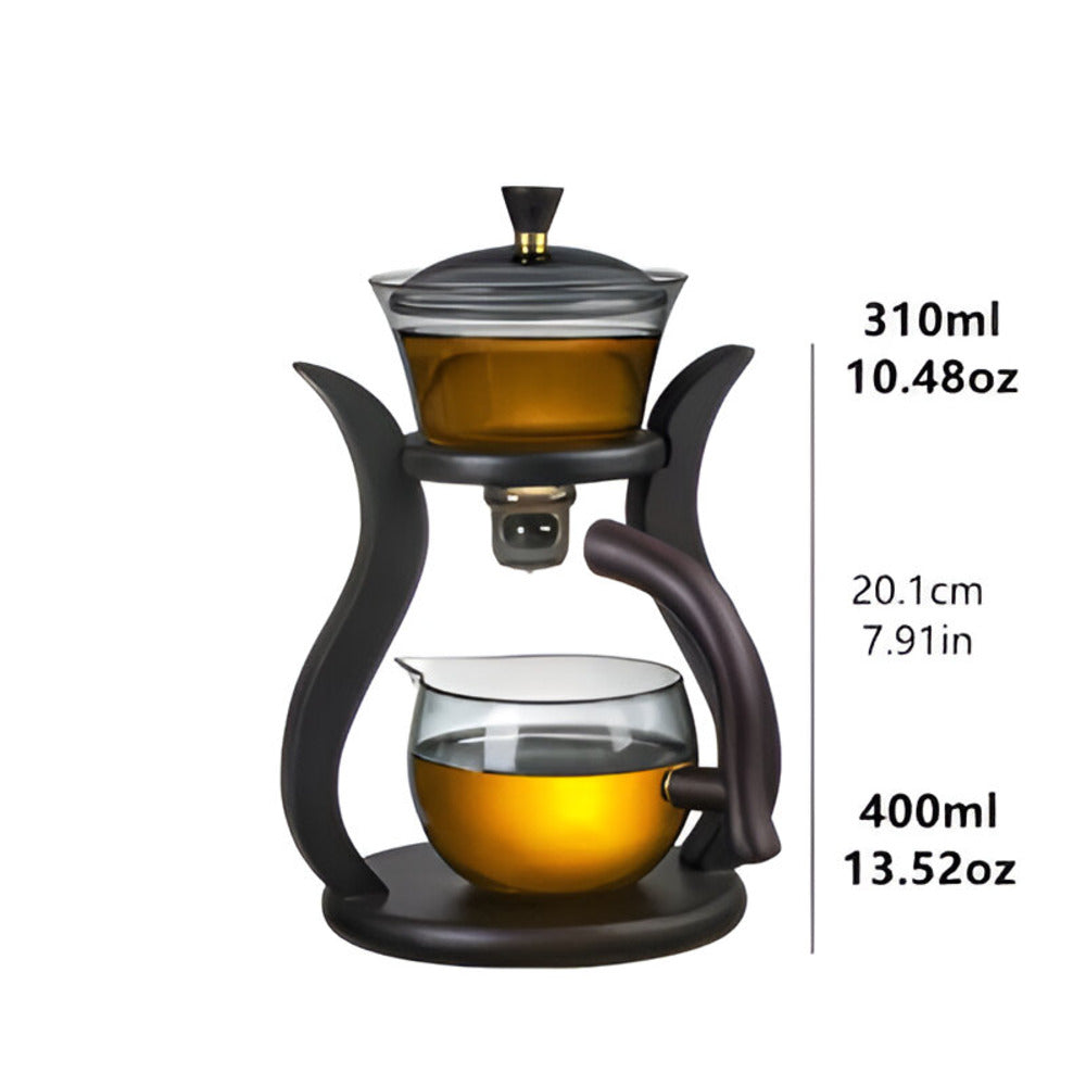 Glass Tea Drip Brewer with Wooden Stand and Magnetic Spout-Kitchen & Dining > Coffee & Tea-casanuva-casanuva