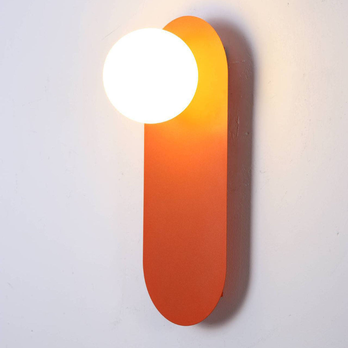 Glass Wall Sconce Lamp with Orange Ring 1-Light Nordic Minimalist Design-Lighting > Wall Lights-casanuva-casanuva