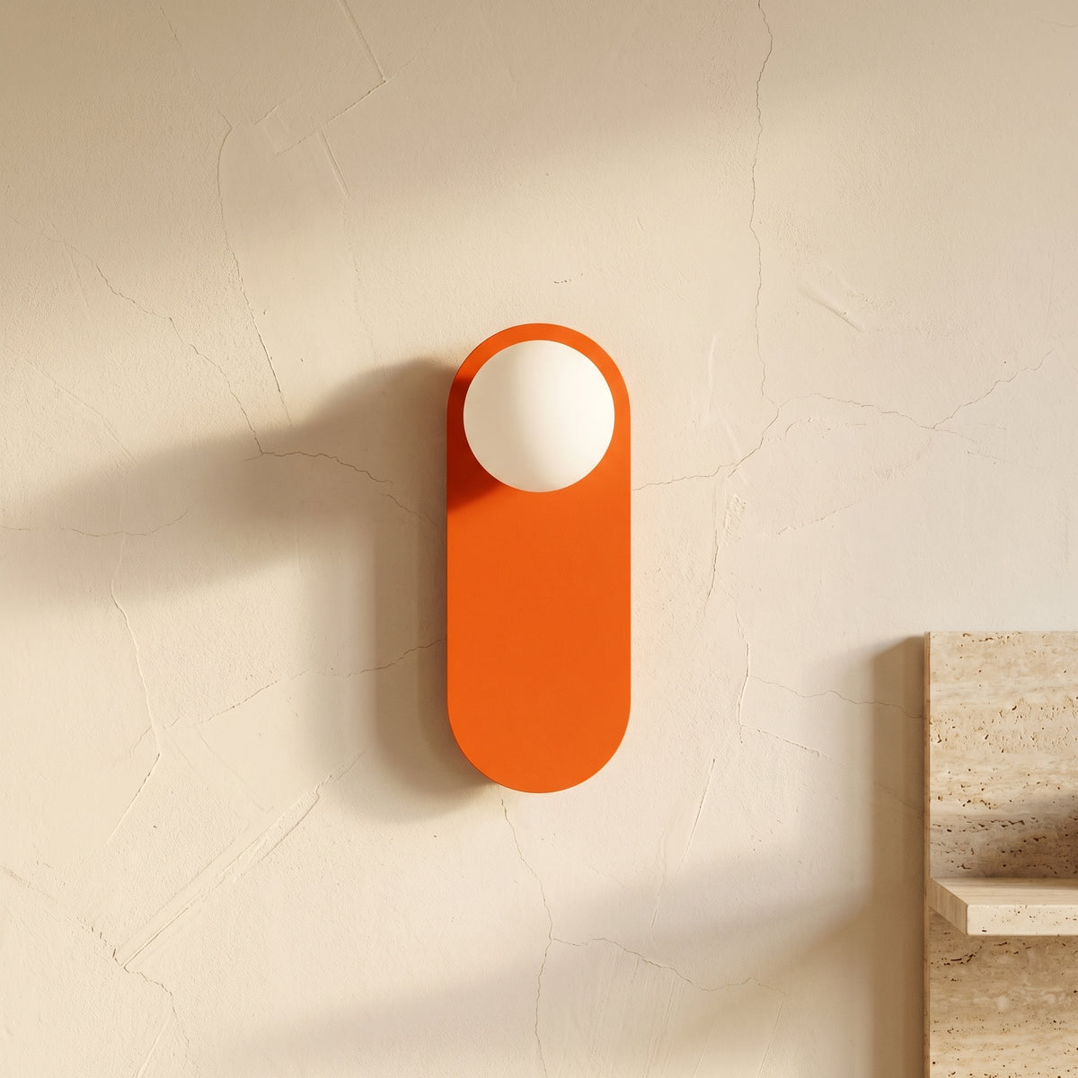 Glass Wall Sconce Lamp with Orange Ring 1-Light Nordic Minimalist Design-Lighting > Wall Lights-casanuva-casanuva