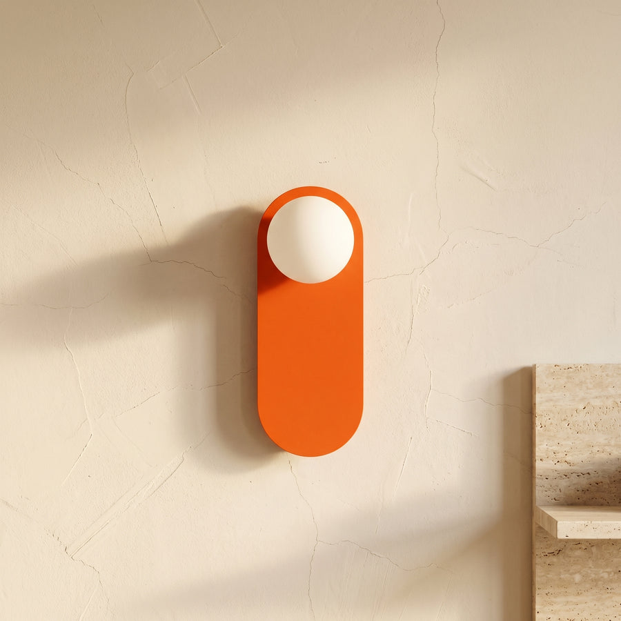 Glass Wall Sconce Lamp with Orange Ring 1-Light Nordic Minimalist Design-Lighting > Wall Lights-casanuva-casanuva