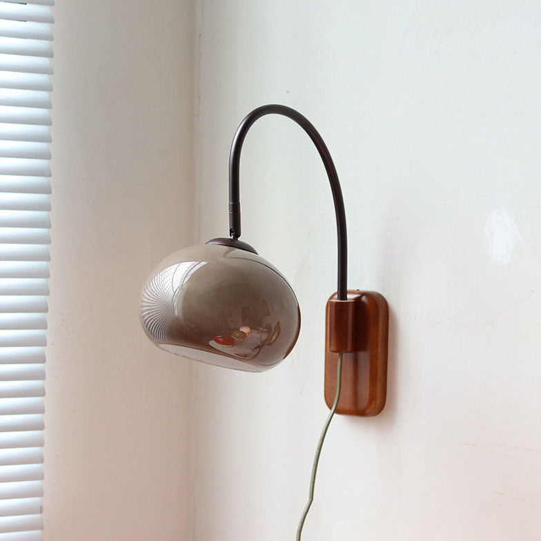 Glass and Solid Wood Wall Sconce Lamp 1-Light European Minimalist Design-Lighting > Wall Lights-casanuva-casanuva