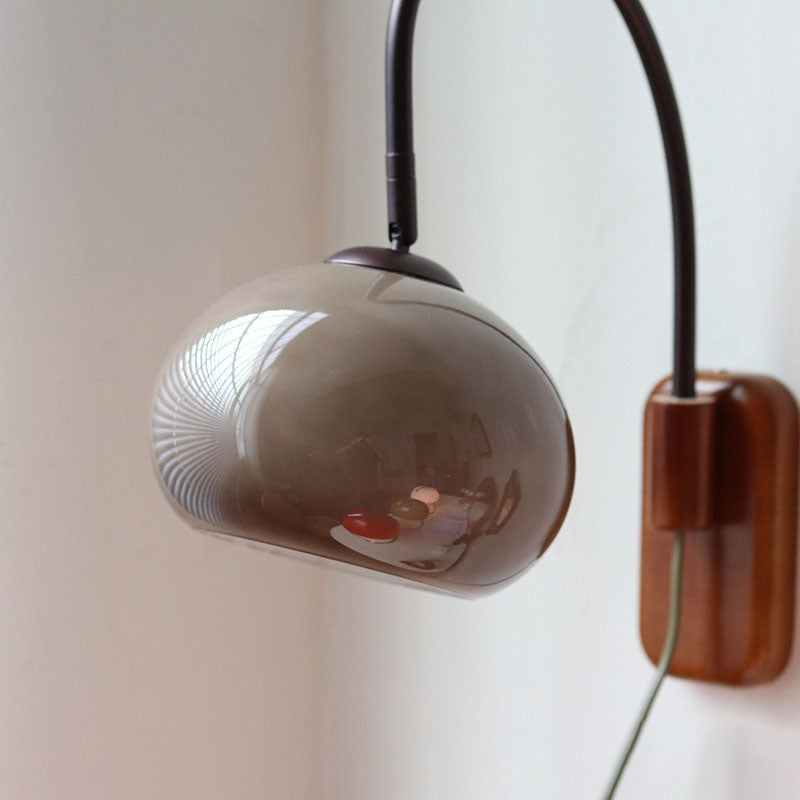Glass and Solid Wood Wall Sconce Lamp 1-Light European Minimalist Design-Lighting > Wall Lights-casanuva-casanuva