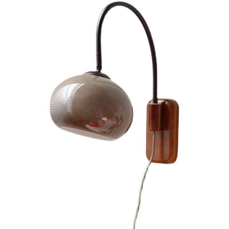 Glass and Solid Wood Wall Sconce Lamp 1-Light European Minimalist Design-Lighting > Wall Lights-casanuva-casanuva