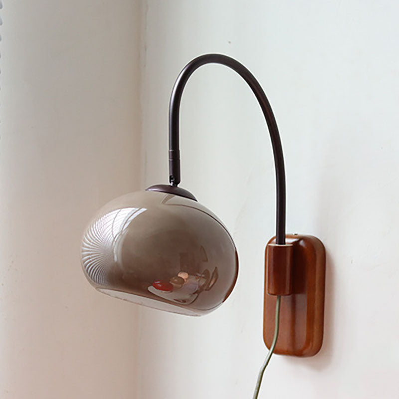 Glass and Solid Wood Wall Sconce Lamp 1-Light European Minimalist Design-Lighting > Wall Lights-casanuva-casanuva