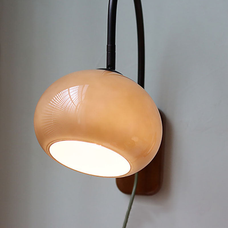 Glass and Solid Wood Wall Sconce Lamp 1-Light European Minimalist Design-Lighting > Wall Lights-casanuva-casanuva