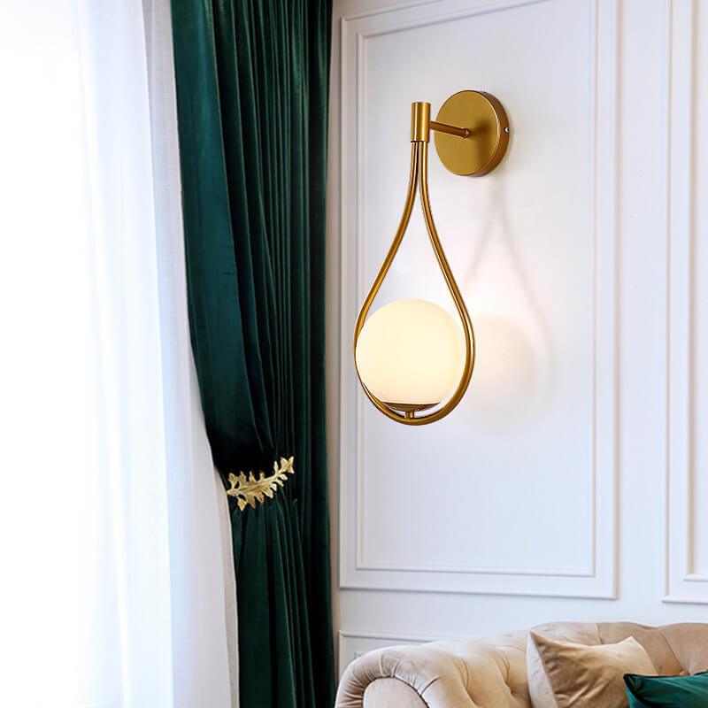 Globe Water Drop Shape 1-Light Wall Sconce Lamp-Lighting > Wall Lights-casanuva-casanuva