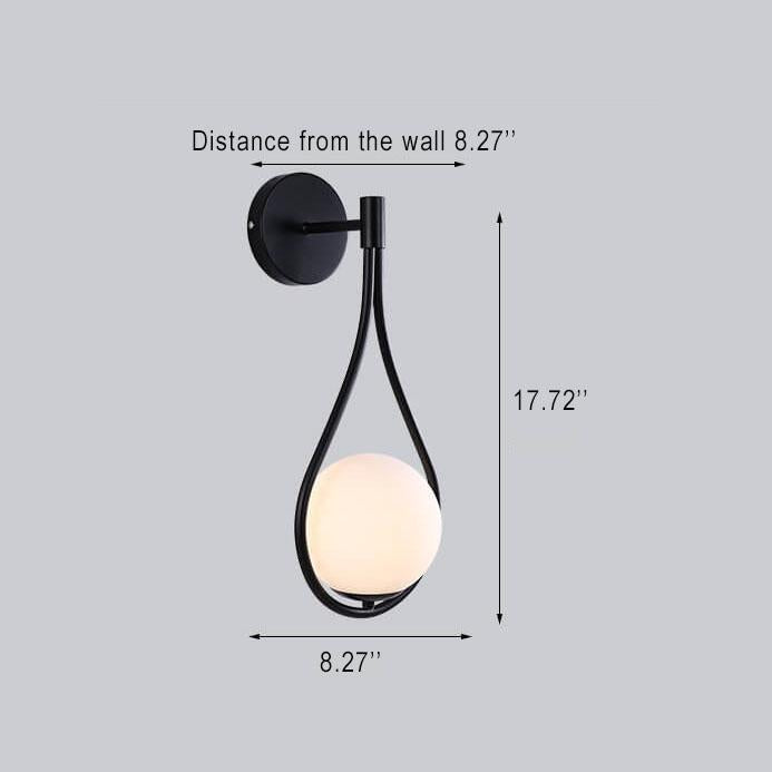 Globe Water Drop Shape 1-Light Wall Sconce Lamp-Lighting > Wall Lights-casanuva-casanuva