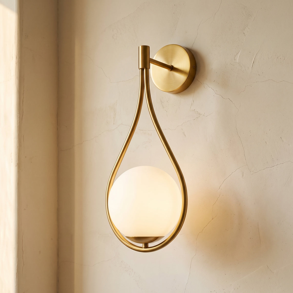 Globe Water Drop Shape 1-Light Wall Sconce Lamp-Lighting > Wall Lights-casanuva-casanuva