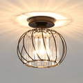 Globular Glass Pendant Light for Hallway-Lighting > Pendant Lights-casanuva-Ceiling Light-Black-D16*H16cm-casanuva