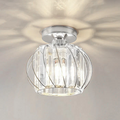 Globular Glass Pendant Light for Hallway-Lighting > Pendant Lights-casanuva-Ceiling Light-Silver-D16*H16cm-casanuva
