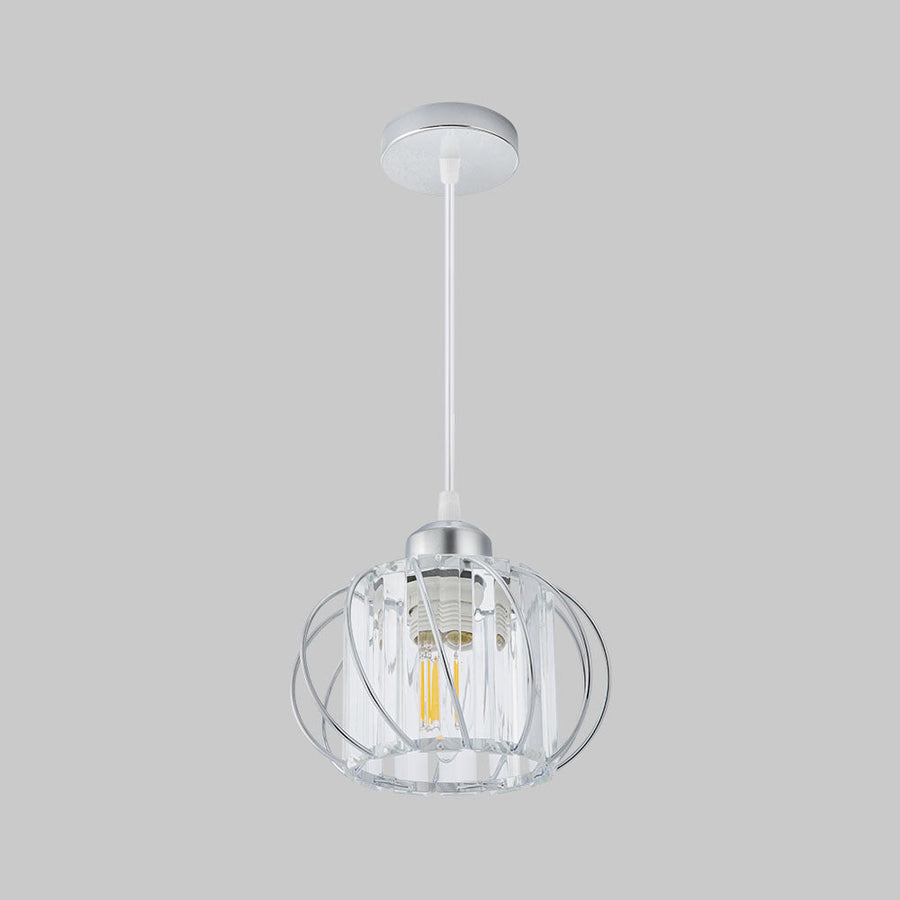 Globular Glass Pendant Light for Hallway-Lighting > Pendant Lights-casanuva-Pendant Light-Silver-D16*H16cm-casanuva