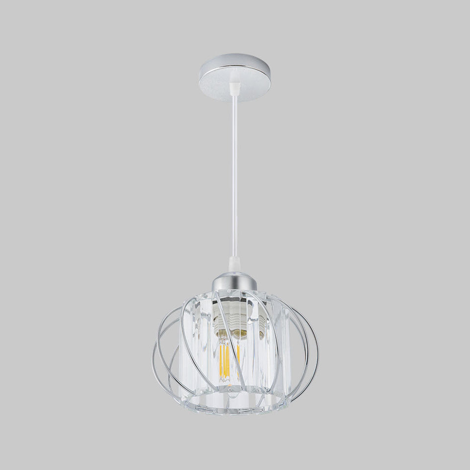 Globular Glass Pendant Light for Hallway-Lighting > Pendant Lights-casanuva-Pendant Light-Silver-D16*H16cm-casanuva