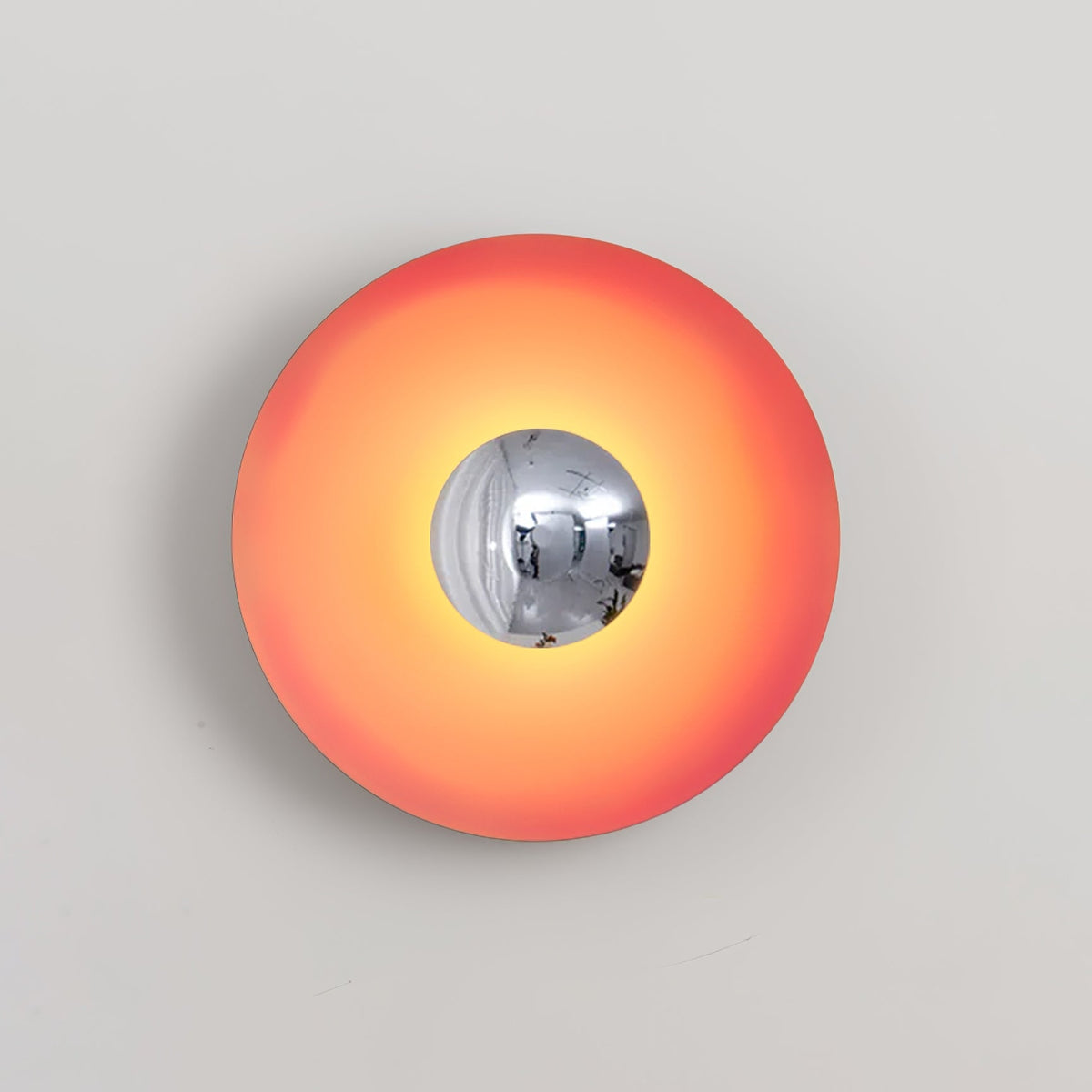 Glow Wall Light LED-Lighting > Wall Lights-casanuva-15.7" x H 15.7"-Orange & Chrome-Warm Light-casanuva
