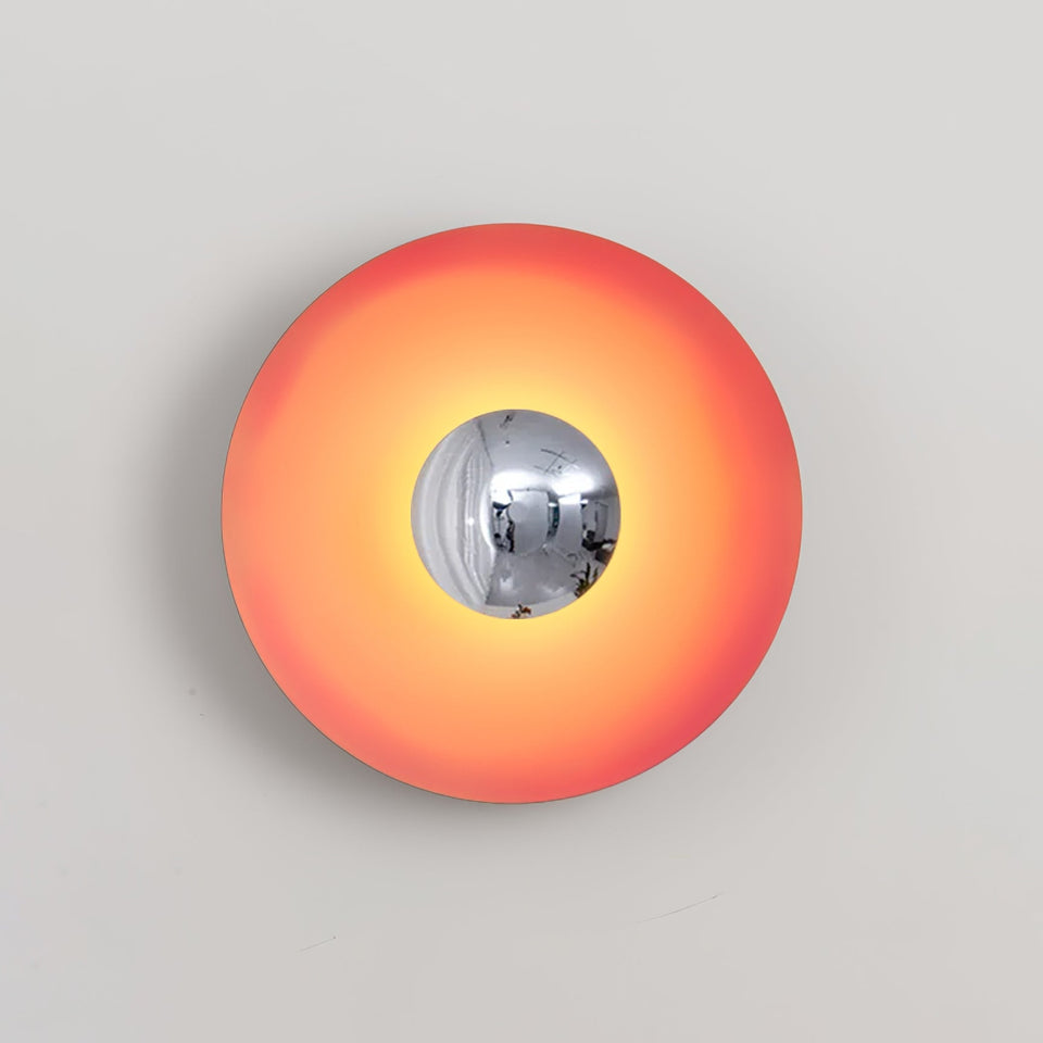 Glow Wall Light LED-Lighting > Wall Lights-casanuva-15.7" x H 15.7"-Orange & Chrome-Warm Light-casanuva
