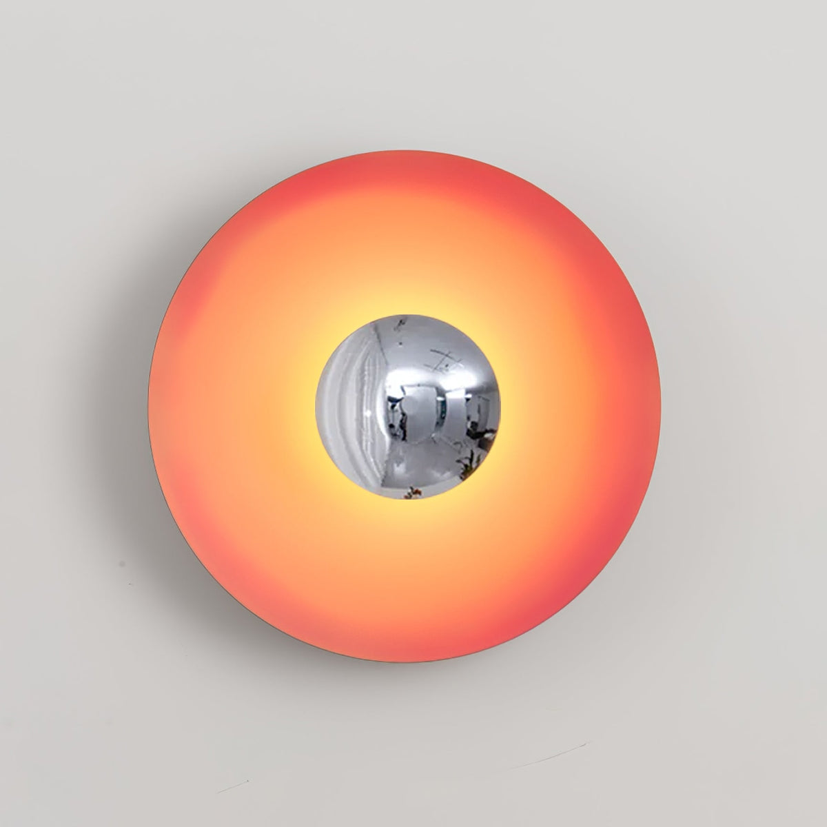 Glow Wall Light LED-Lighting > Wall Lights-casanuva-19.7" x H 19.7"-Orange & Chrome-Warm Light-casanuva