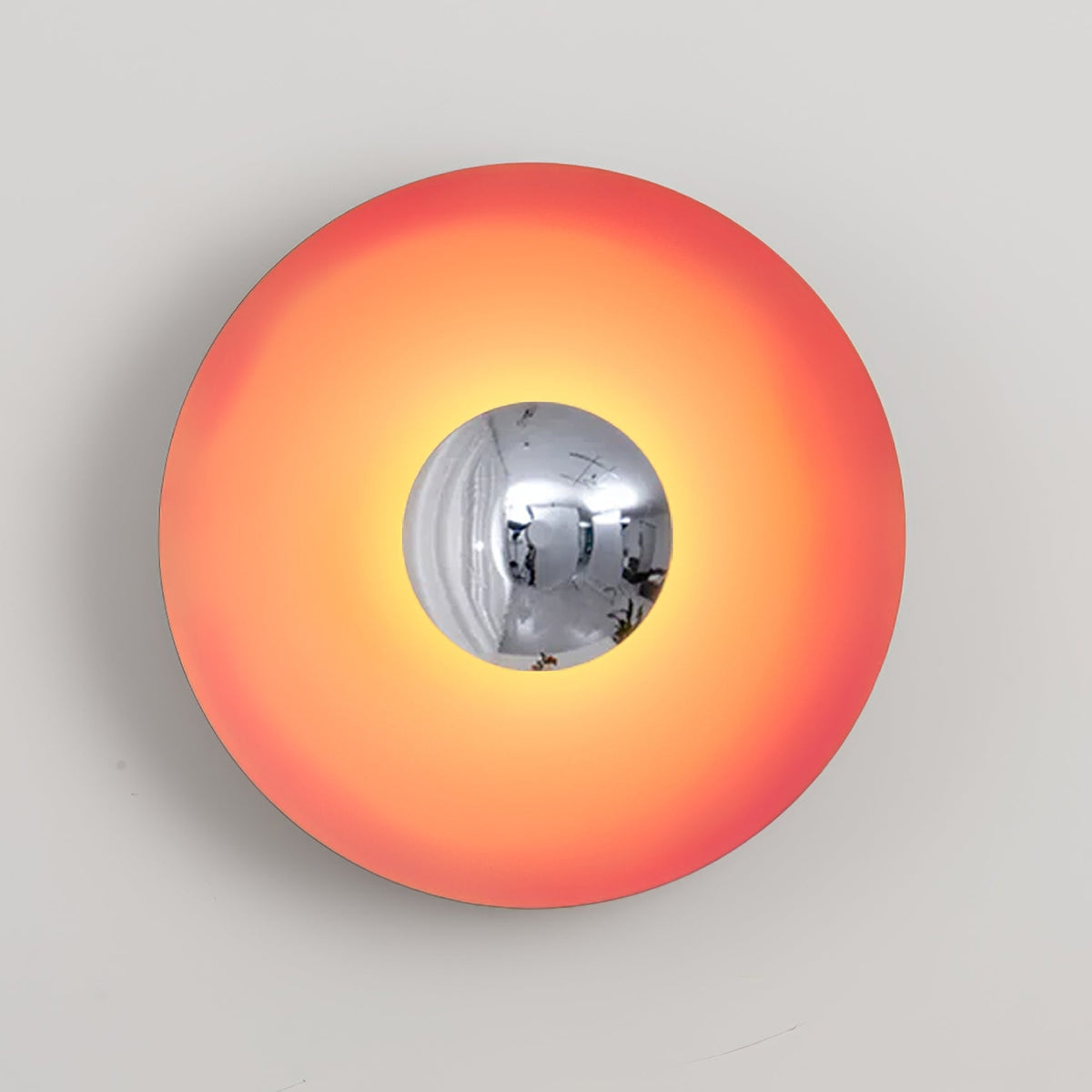 Glow Wall Light LED-Lighting > Wall Lights-casanuva-23.6" x H 23.6"-Orange & Chrome-Warm Light-casanuva