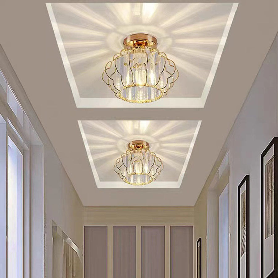 Gold Crystal Hallway Ceiling Light Fixture-Lighting > Ceiling Lights-casanuva-casanuva
