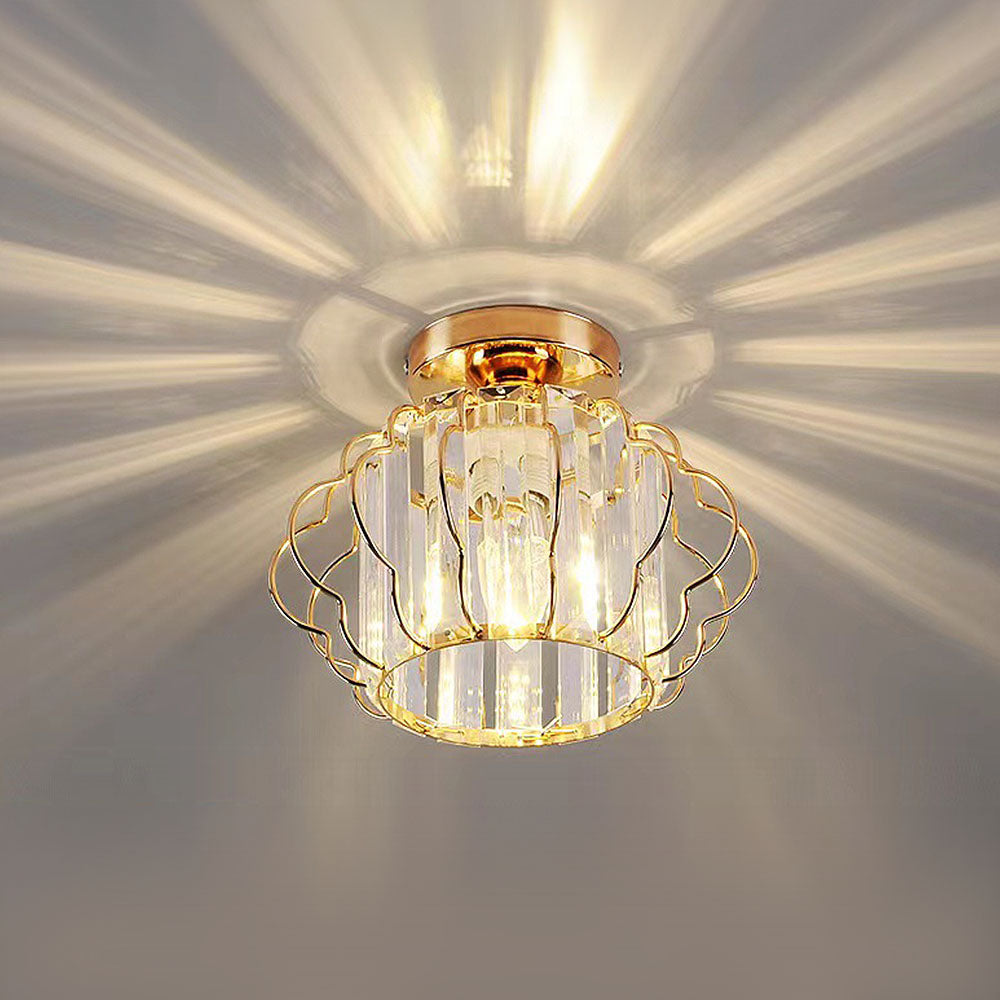 Gold Crystal Hallway Ceiling Light Fixture-Lighting > Ceiling Lights-casanuva-casanuva
