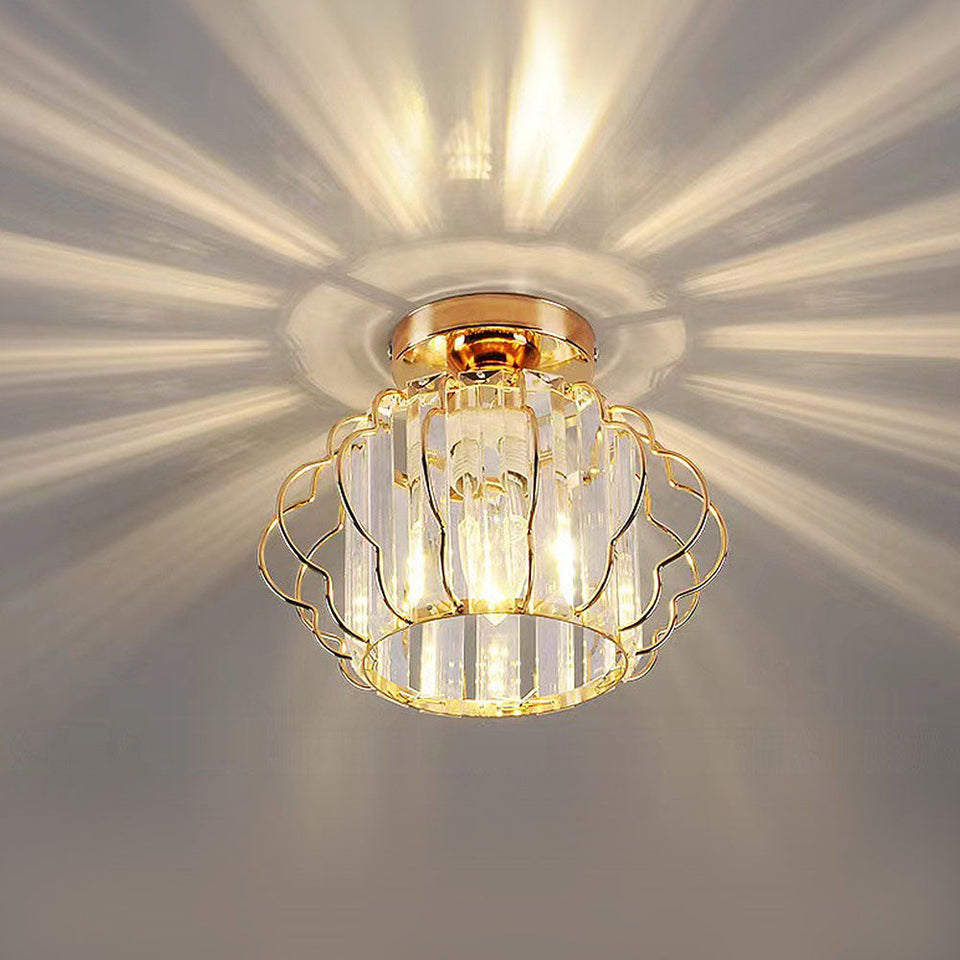 Gold Crystal Hallway Ceiling Light Fixture-Lighting > Ceiling Lights-casanuva-casanuva