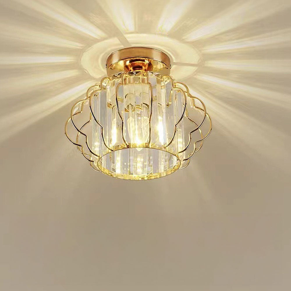 Gold Crystal Hallway Ceiling Light Fixture-Lighting > Ceiling Lights-casanuva-casanuva