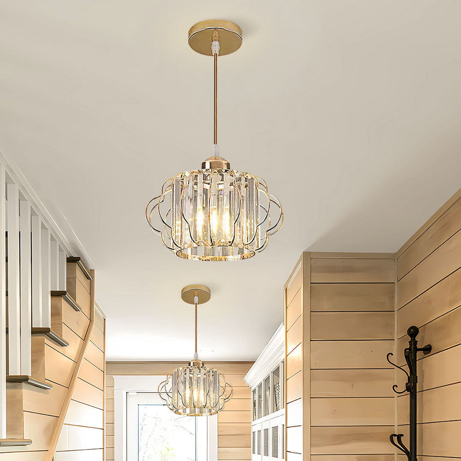 Gold Crystal Hallway Ceiling Light Fixture-Lighting > Ceiling Lights-casanuva-casanuva