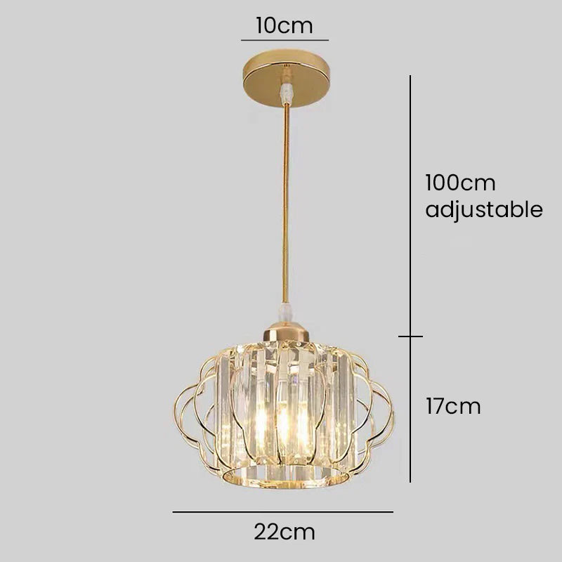 Gold Crystal Hallway Ceiling Light Fixture-Lighting > Ceiling Lights-casanuva-casanuva