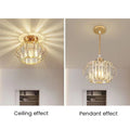 Gold Crystal Hallway Ceiling Light Fixture-Lighting > Ceiling Lights-casanuva-casanuva