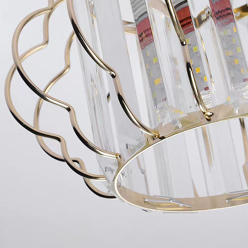 Gold Crystal Hallway Ceiling Light Fixture-Lighting > Ceiling Lights-casanuva-casanuva