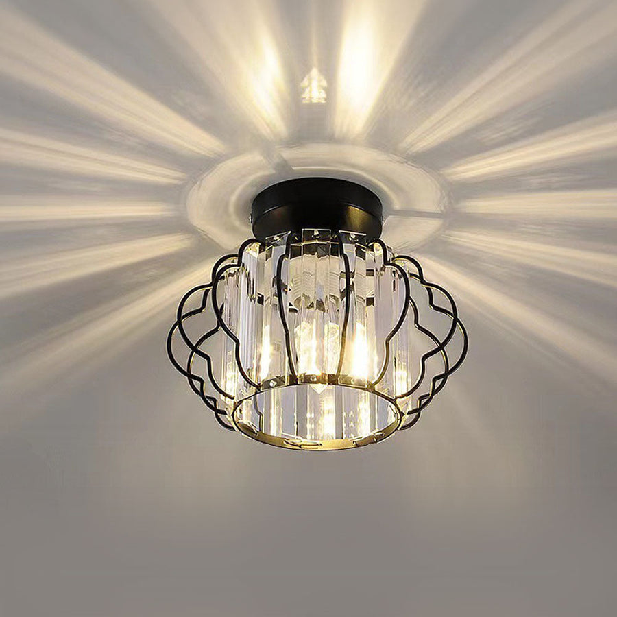 Gold Crystal Hallway Ceiling Light Fixture-Lighting > Ceiling Lights-casanuva-casanuva