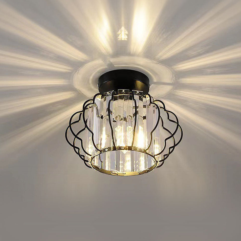 Gold Crystal Hallway Ceiling Light Fixture-Lighting > Ceiling Lights-casanuva-casanuva