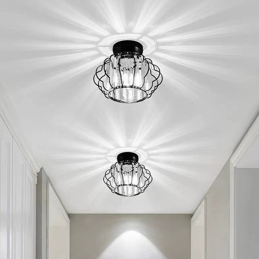 Gold Crystal Hallway Ceiling Light Fixture-Lighting > Ceiling Lights-casanuva-casanuva