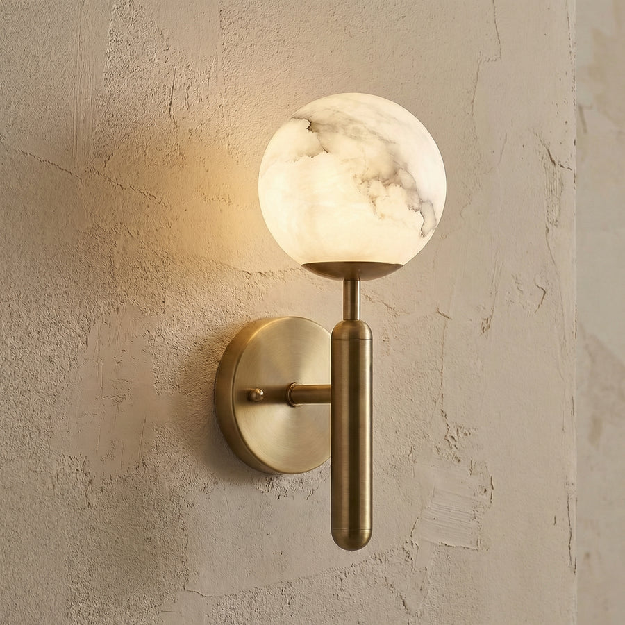 Gold Marble Wall Lamp-Lighting > Wall Lights-casanuva-casanuva