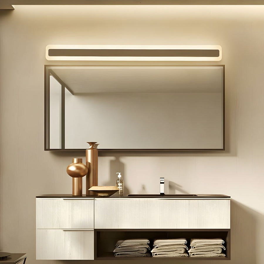 Gold Metal Long Bathroom Wall Mirror Light-Lighting > Wall Lights-casanuva-casanuva