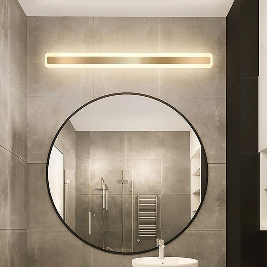 Gold Metal Long Bathroom Wall Mirror Light-Lighting > Wall Lights-casanuva-Gold-D100*H9CM-40W-3-Color (Switch)-casanuva