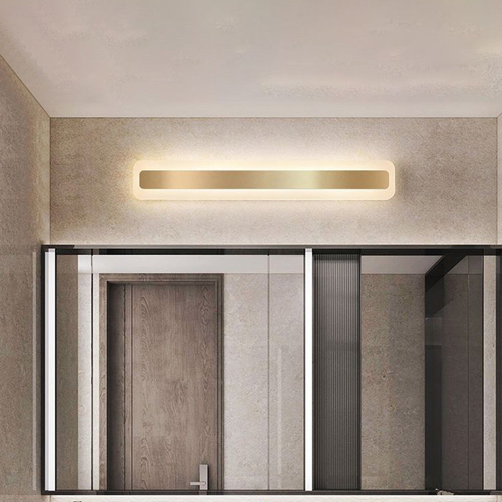 Gold Metal Long Bathroom Wall Mirror Light-Lighting > Wall Lights-casanuva-Gold-D40*H9CM-15W-3-Color (Switch)-casanuva