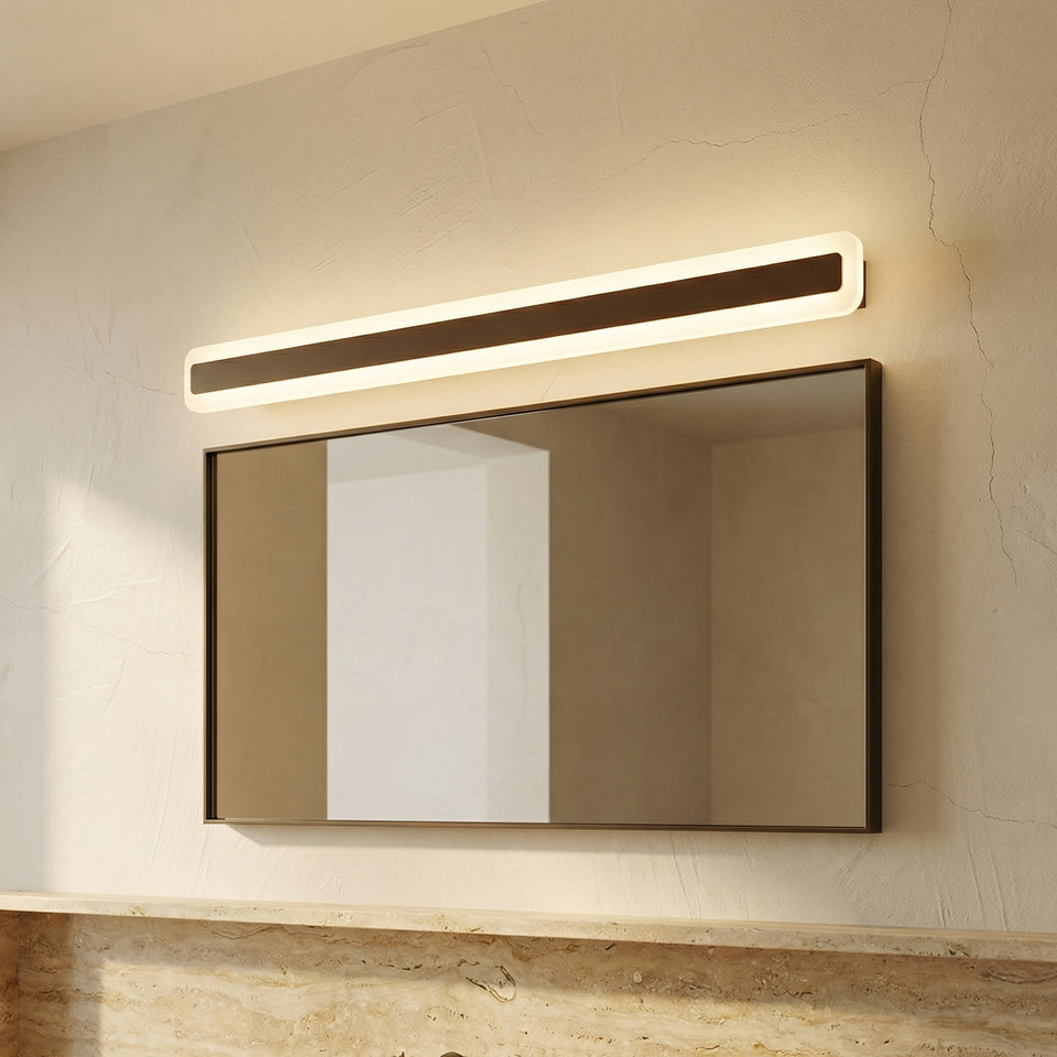 Gold Metal Long Bathroom Wall Mirror Light-Lighting > Wall Lights-casanuva-casanuva