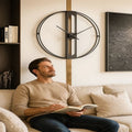 Gold and Black Metal Wall Clock 50cm-Home Decor > Clocks-casanuva-casanuva