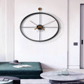 Gold and Black Metal Wall Clock 50cm-Home Decor > Clocks-casanuva-casanuva